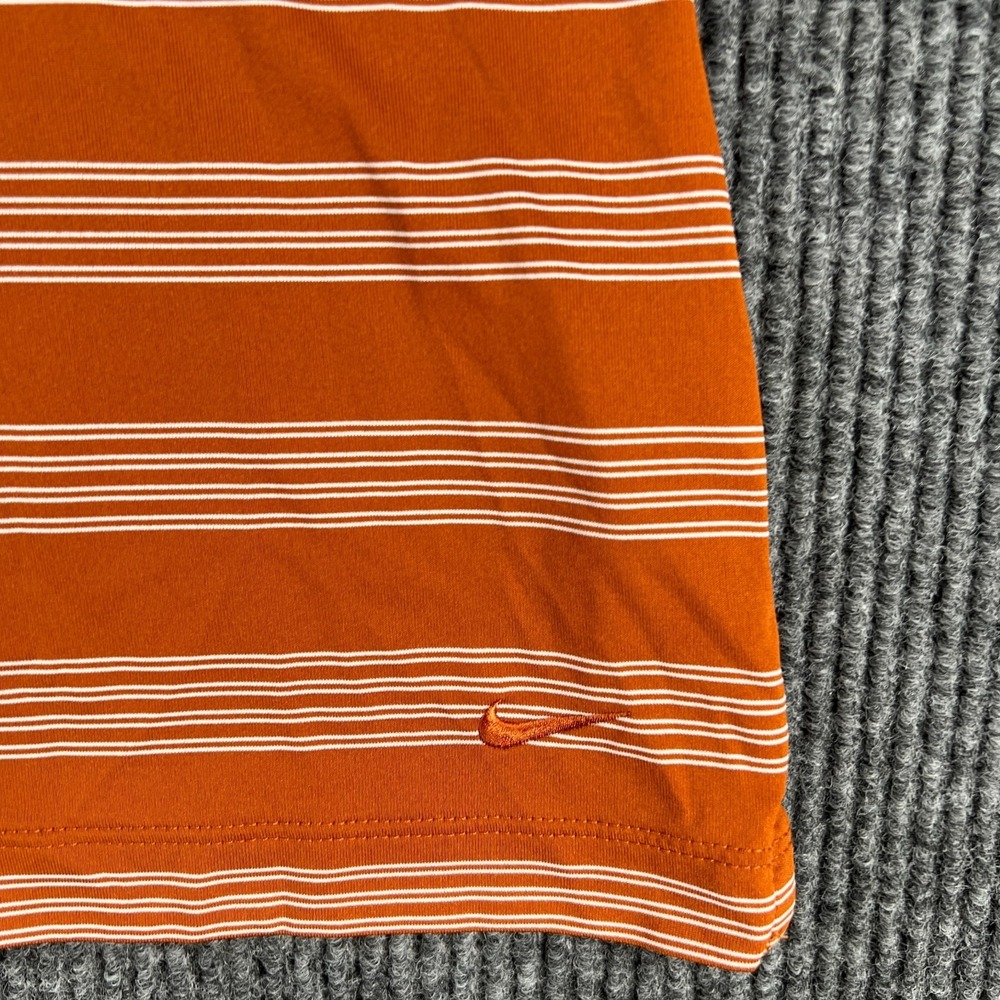 Texas Longhorns Polo Shirt Womens Medium Orange Striped Short Sleeve Nike SEC - Picture 5 of 13